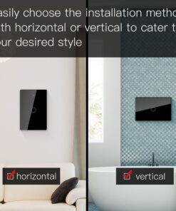 Interruttore Da Parete Touch 1 Tasto, WIFI 2.4G+BLE+RF 433MHz, Bluetooth BLE Mesh TUYA, Smart Life, 10A, AC 90-250V, 50/60HZ, 120X72X38mm Per Scatola 503, IP20, Nero, SH9551B