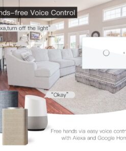 Interruttore Da Parete Touch 1 Tasto, WIFI 2.4G+BLE+RF 433MHz, Bluetooth BLE Mesh TUYA, Smart Life 10A, AC 90-250V, 50/60HZ, 120X72X38mm Per Scatola 503, IP20, Bianco, SH9551W