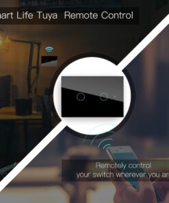 Interruttore Da Parete Touch 2 Tasti, WIFI 2.4G+BLE+RF 433MHz, Bluetooth BLE Mesh, TUYA, Smart Life, 10A, AC 90-250V, 50/60HZ, 120X72X38mm Per Scatola 503, IP20, Nero, SH9552B