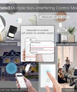 Interruttore Da Parete Touch 2 Tasti, WIFI 2.4G+BLE+RF 433MHz, Bluetooth BLE Mesh, TUYA, Smart Life, 10A, AC 90-250V, 50/60HZ, 120X72X38mm Per Scatola 503, IP20, Bianco, SH9552W