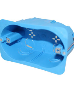 Scatola rettangolare per pareti leggere in cartongesso, 114x72x50 mm, 3 posti, ideale per installazioni elettriche interne