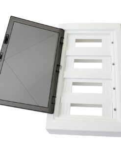 Centralino da parete 72 moduli, bianco IP40, 460x840x140 mm, RAL 9016, ideale per installazioni elettriche domestiche e industriali