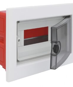 Centralino da incasso 8 moduli con portello fumé e telaio estraibile, bianco, 240x195x80 mm, ideale per installazioni elettriche domestiche e professionali