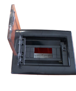 Centralino da incasso 8 moduli con portello fumé e telaio estraibile, nero, 240x195x80 mm, ideale per installazioni elettriche domestiche e professionali