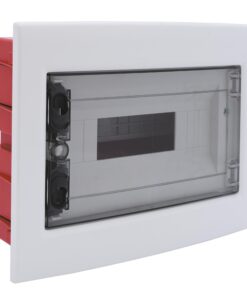 Centralino da incasso 12 moduli con portello fumé e telaio estraibile, bianco, 330x255x80 mm, ideale per installazioni elettriche domestiche e professionali