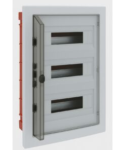 Centralino da incasso 36 moduli con portello fumé e telaio estraibile, bianco, 460x500x80 mm, ideale per installazioni elettriche domestiche e professionali