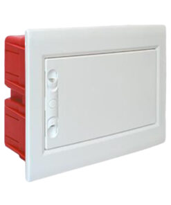 Centralino da incasso con portello cieco e telaio estraibile, 8 moduli, 240x195x80 mm,bianco, ideale per installazioni elettriche interne