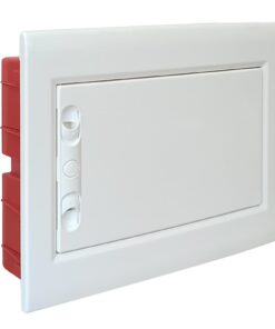 Centralino da incasso con portello cieco e telaio estraibile, 12 moduli, 330x255x80 mm, bianco, ideale per installazioni elettriche interne