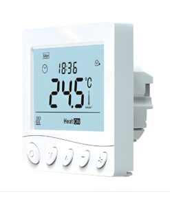 Termostato Digitale 220V da Incasso, Cronotermostato Settimanale con Tasti Manuali, Schermo LCD Retroilluminato, Per Caldaia a Gas, Installazione a Incasso Scatola 502 o 86x86mm