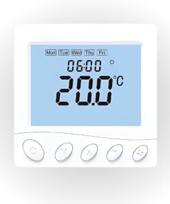 Termostato Digitale 220V da Incasso, Cronotermostato Settimanale con Tasti Manuali, Schermo LCD Retroilluminato, Per Caldaia a Gas, Installazione a Incasso Scatola 502 o 86x86mm