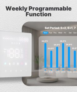 Termostato WIFI Touch Protocollo WIFI 2.4G TUYA, Smart Life Quadrata Compatibile Con Scatola 502 Riscaldamento Caldaia a Gas Riscaldamento Pavimento Con Acqua Bianco 3A 100-250V IP20