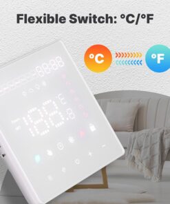 Termostato WIFI Touch Protocollo WIFI 2.4G TUYA, Smart Life Quadrata Compatibile Con Scatola 502 Riscaldamento Caldaia a Gas Riscaldamento Pavimento Con Acqua Bianco 3A 100-250V IP20