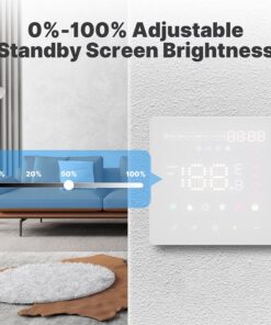 Termostato WIFI Touch Protocollo WIFI 2.4G TUYA, Smart Life Quadrata Compatibile Con Scatola 502 Riscaldamento Caldaia a Gas Riscaldamento Pavimento Con Acqua Bianco 3A 100-250V IP20