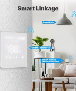 Termostato WIFI Touch Protocollo WIFI 2.4G TUYA, Smart Life Quadrata Compatibile Con Scatola 502 Riscaldamento Caldaia a Gas Riscaldamento Pavimento Con Acqua Bianco 3A 100-250V IP20
