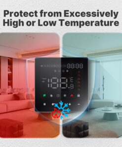 Termostato WIFI Touch Protocollo WIFI 2.4G TUYA, Smart Life Quadrata Compatibile Con Scatola 502 Riscaldamento Caldaia a Gas Riscaldamento Pavimento Con Acqua Nero 3A 100-250V IP20