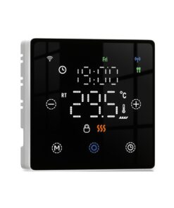 Termostato WIFI Con Batteria Nero, Per Caldaia a Gas Boiler, APP TUYA Smart Life, Quadrata Montaggio da Esterno Oppure Incasso Scatola 502