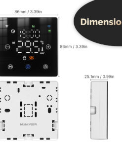 Alternative view of Termostato WIFI Con Batteria Nero, Per Caldaia a Gas Boiler, APP TUYA Smart Life, Quadrata Montaggio da Esterno Oppure Incasso Scatola 502
