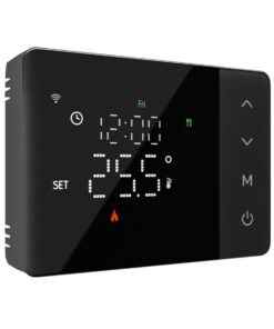 Termostato WIFI 503 Con Batteria, Per Caldaia a Gas Boiler, APP TUYA Smart Life, Quadrata Montaggio da Esterno Oppure Incasso Scatola 503 (Nero)