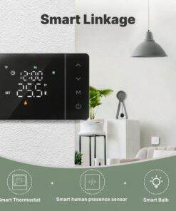 Alternative view of Termostato WIFI 503 Con Batteria, Per Caldaia a Gas Boiler, APP TUYA Smart Life, Quadrata Montaggio da Esterno Oppure Incasso Scatola 503 (Nero)