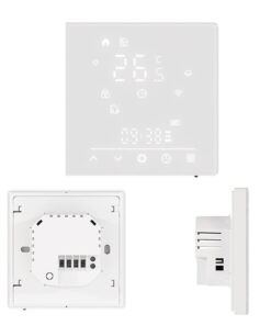 Termostato Matter WIFI 2.4G TUYA, Smart Life, Apple Google Home, Alexa, SmartThings Compatibile Con Scatola 502 Riscaldamento Pavimento Elettrico Bianco 16A 95-240V IP20