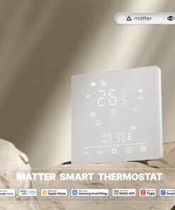 Termostato Matter WIFI 2.4G TUYA, Smart Life, Apple Google Home, Alexa, SmartThings Compatibile Con Scatola 502 Riscaldamento Pavimento Elettrico Bianco 16A 95-240V IP20