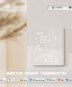 Termostato Matter WIFI 2.4G TUYA, Smart Life, Apple Google Home, Alexa, SmartThings Compatibile Con Scatola 502 Riscaldamento Pavimento Elettrico Bianco 16A 95-240V IP20