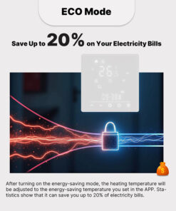 Termostato Matter WIFI 2.4G TUYA, Smart Life, Apple Google Home, Alexa, SmartThings Compatibile Con Scatola 502 Riscaldamento Pavimento Elettrico Bianco 16A 95-240V IP20