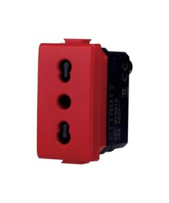 Presa Bipasso Bivalente 2P+T 10/16A Colore Rosso Compatibile Con Bticino Matix
