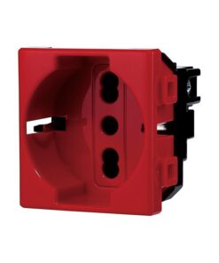 Presa Schuko 2P+T 16A Colore Rosso Compatibile Con Bticino Matix