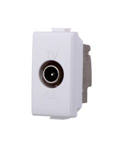 Connettore Presa TV Passante Maschio Colore Bianco Compatibile Con Bticino Matix