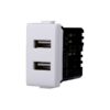 Modulo Presa Caricatore USB 5V 2,1A 2 Porte USB-A Bianco Compatibile Con Bticino Matix