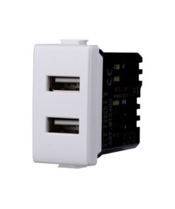 Modulo Presa Caricatore USB 5V 2,1A 2 Porte USB-A Bianco Compatibile Con Bticino Matix