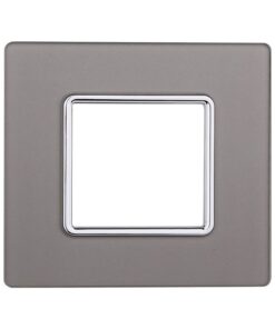 Placca In Vetro Serie Solar 2P Colore Silver Compatibile Con Bticino Matix