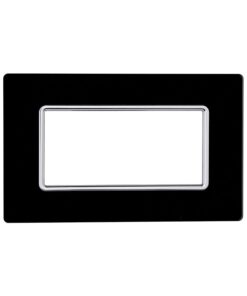 Placca In Vetro Serie Solar 4P Colore Nero Compatibile Con Bticino Matix