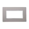 Placca In Vetro Serie Solar 4P Colore Silver Compatibile Con Bticino Matix