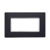Placca In Vetro Serie Solar 4P Colore Acciaio Scuro Compatibile Con Bticino Matix