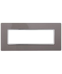 Placca In Vetro Serie Solar 6P Colore Silver Compatibile Con Bticino Matix