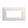 Placca Plastica Serie Solar 4P Colore Bianco Satinato Compatibile Con Bticino Matix