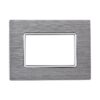 Placca In Alluminio Serie Solar 3P Colore Silver Compatibile Con Bticino Matix