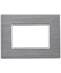 Placca In Alluminio Serie Solar 3P Colore Silver Compatibile Con Bticino Matix