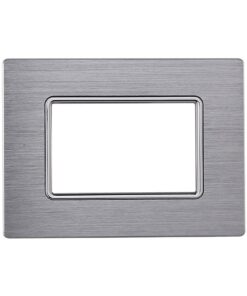 Placca In Alluminio Serie Solar 3P Colore Silver Lucido Compatibile Con Bticino Matix