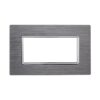 Placca In Alluminio Serie Solar 4P Colore Silver Compatibile Con Bticino Matix