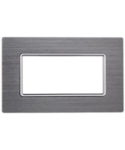 Placca In Alluminio Serie Solar 4P Colore Silver Compatibile Con Bticino Matix