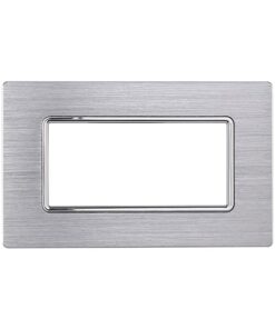 Placca In Alluminio Serie Solar 4P Colore Silver Lucido Compatibile Con Bticino Matix