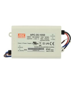 Led Driver CC MW MEAN WELL APC-35-1050 Trasformatore 1050mA 11V-33V DC 35W Corrente Costante IP42