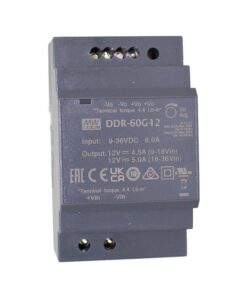 MW MEAN WELL DDR-60G-12 Convertitore tipo DC-DC per Guida DIN Input 9-36V Output 12V 5A 60W