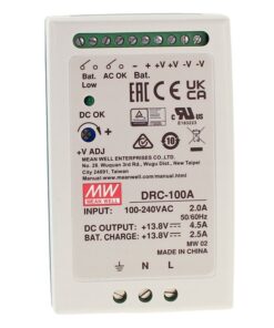 MW MEAN WELL DRC-100A Alimentatore AC/DC 100W montaggio Su Guida DIN con Funzione di Carica Batteria (UPS) Output 12Vdc at 4,5A