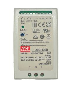 MW MEAN WELL DRC-100B Alimentatore AC/DC 100W montaggio Su Guida DIN con Funzione di Carica Batteria (UPS) Output 24-30Vdc at 2.25A e 27.6Vdc at 1.25A