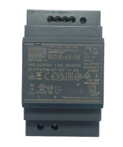 MW MEAN WELL HDR-60-15 Trasformatore Rotaia Industriale 15V 4A 60W Barra Guida DIN Rail Power Supply Universale
