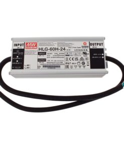 MW MEAN WELL HLG-60H-24 Alimentatore Led Driver CV CC IP67 60W 24V 2,5A Input 220V e 110V